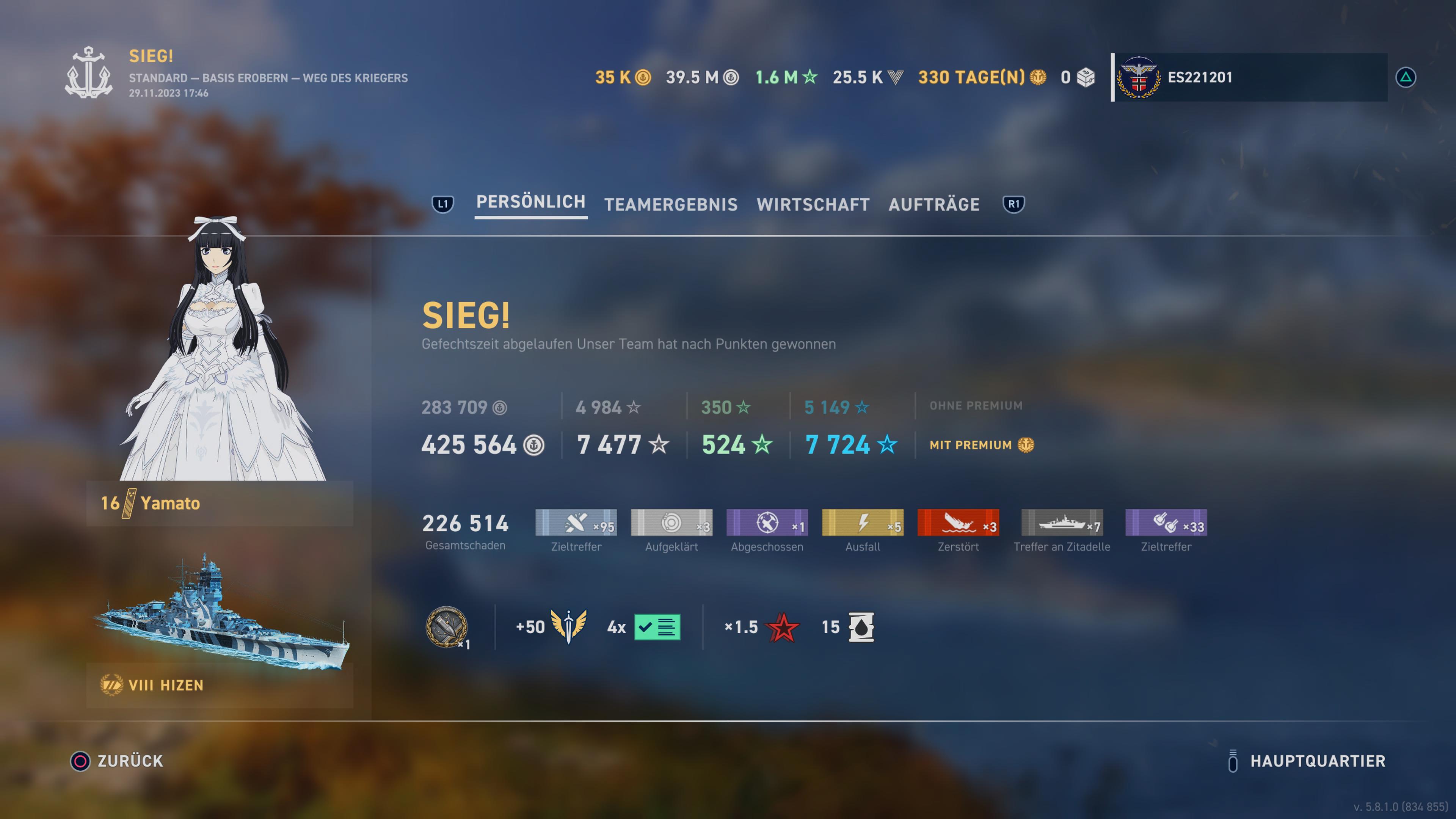 VIII Hizen - WoWS: Legends | Stats + Builds | Tier VIII Battleship
