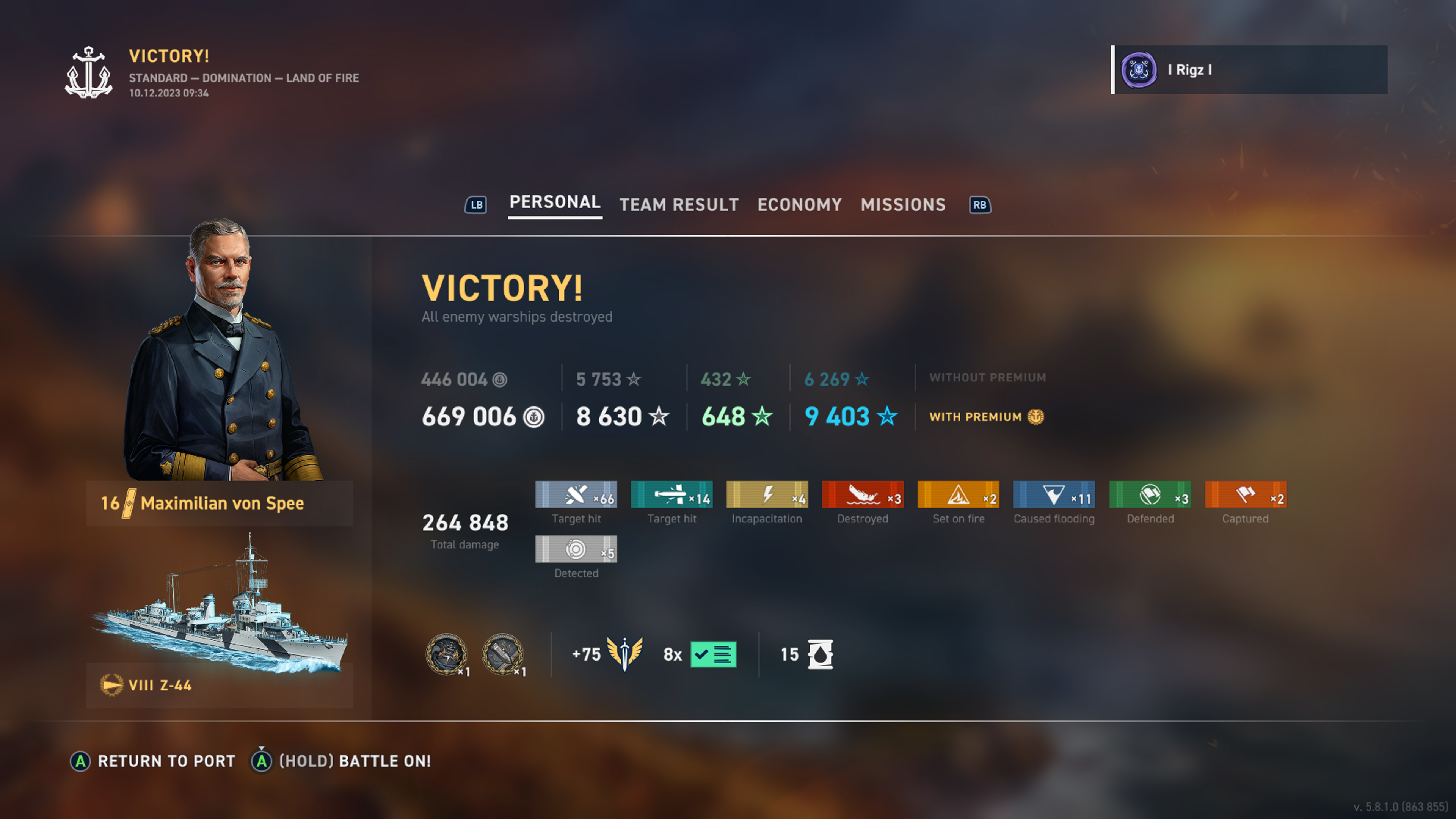 VIII Z-44 - WoWS: Legends | Stats + Builds | Tier VIII Destroyer